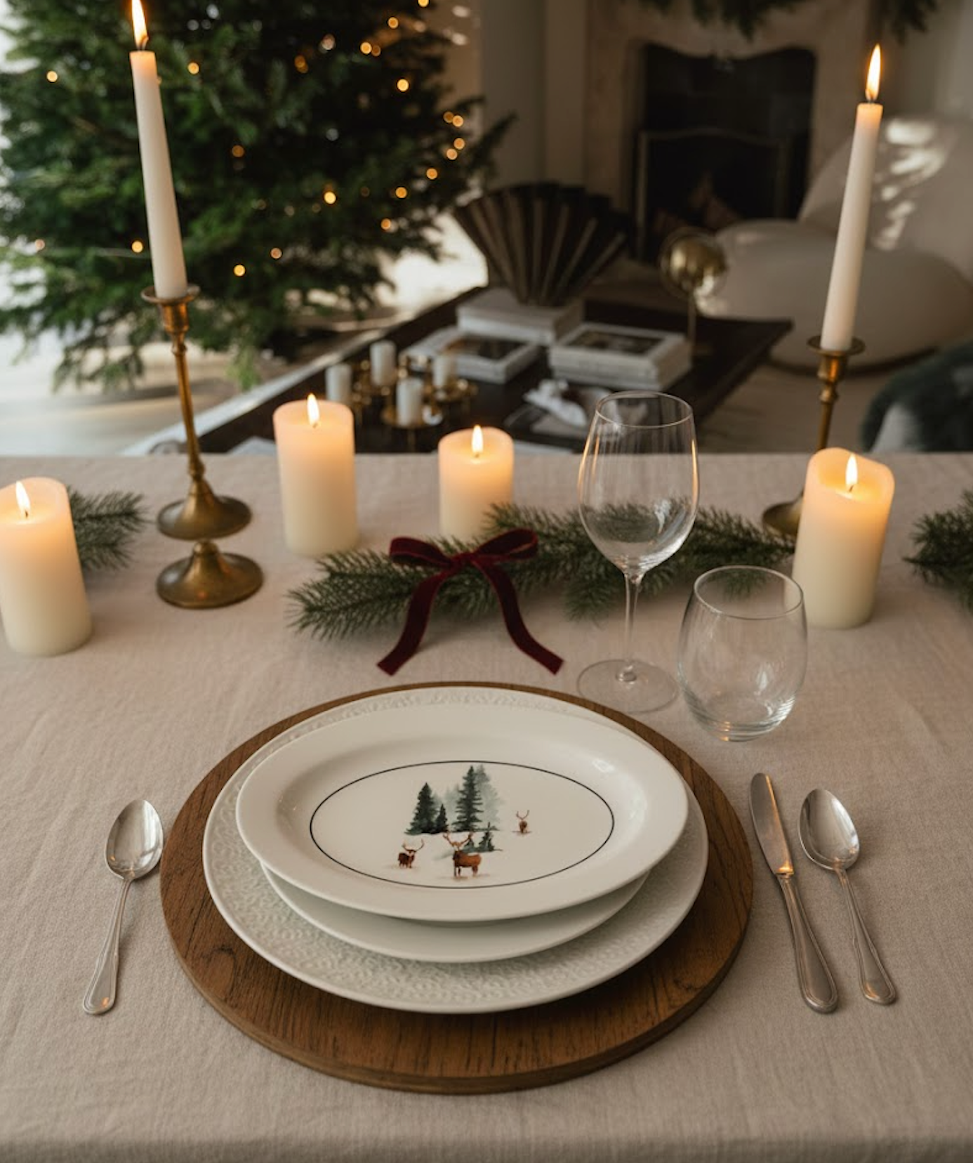 Блюдо з оленями